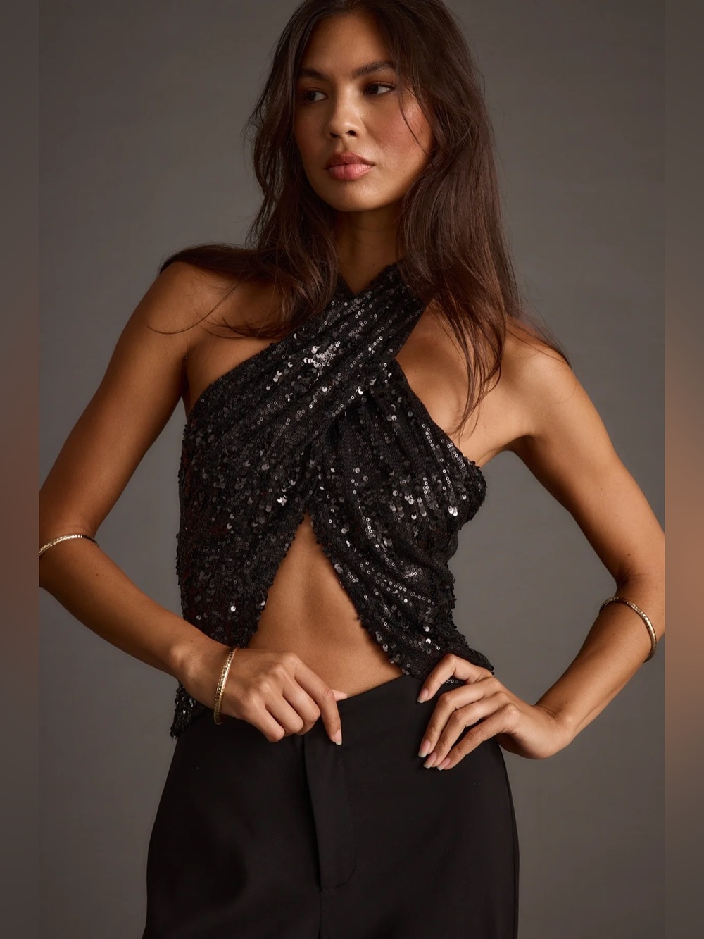 12th Tribe Celestine Sequin Halter Top - Picture 6 of 10
